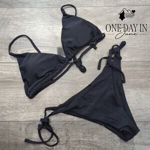 Zaful Adjustable Triangle Tie Side Bikini Swimsuit Size M